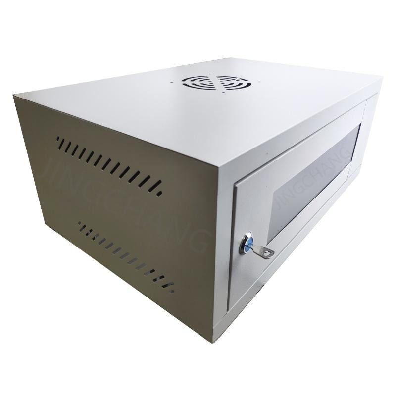 2U Server Rack Gehäuse, Wandmontage Netzwerk Schrank mit Glas Tür und Schlösser