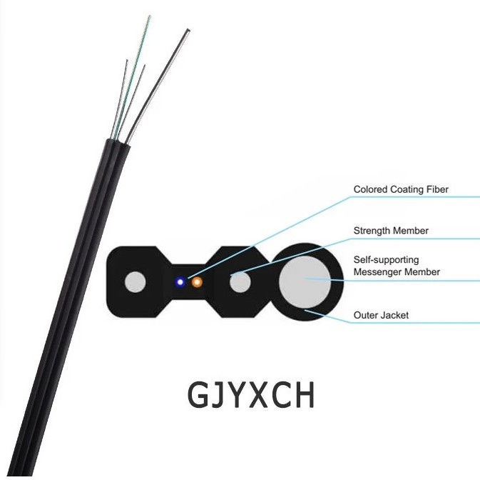 Kern-LWL - Kabel FTTH G652 des Monomode--2 Kern-4, Faser-Ethernet-Kabel
